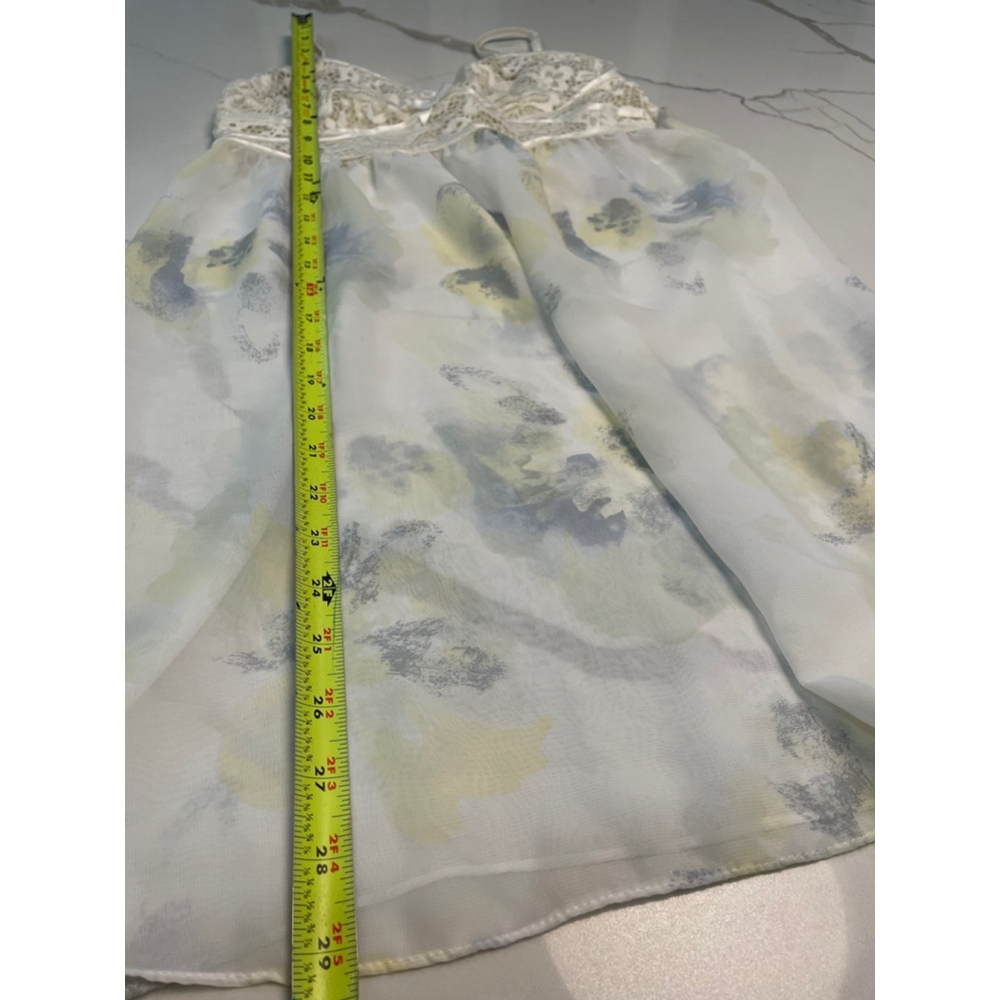 La Vie en Rose Y2K Babydoll Slip Dress S Sheer Lace Coquette Soft Girl Pastel - Picture 8 of 8